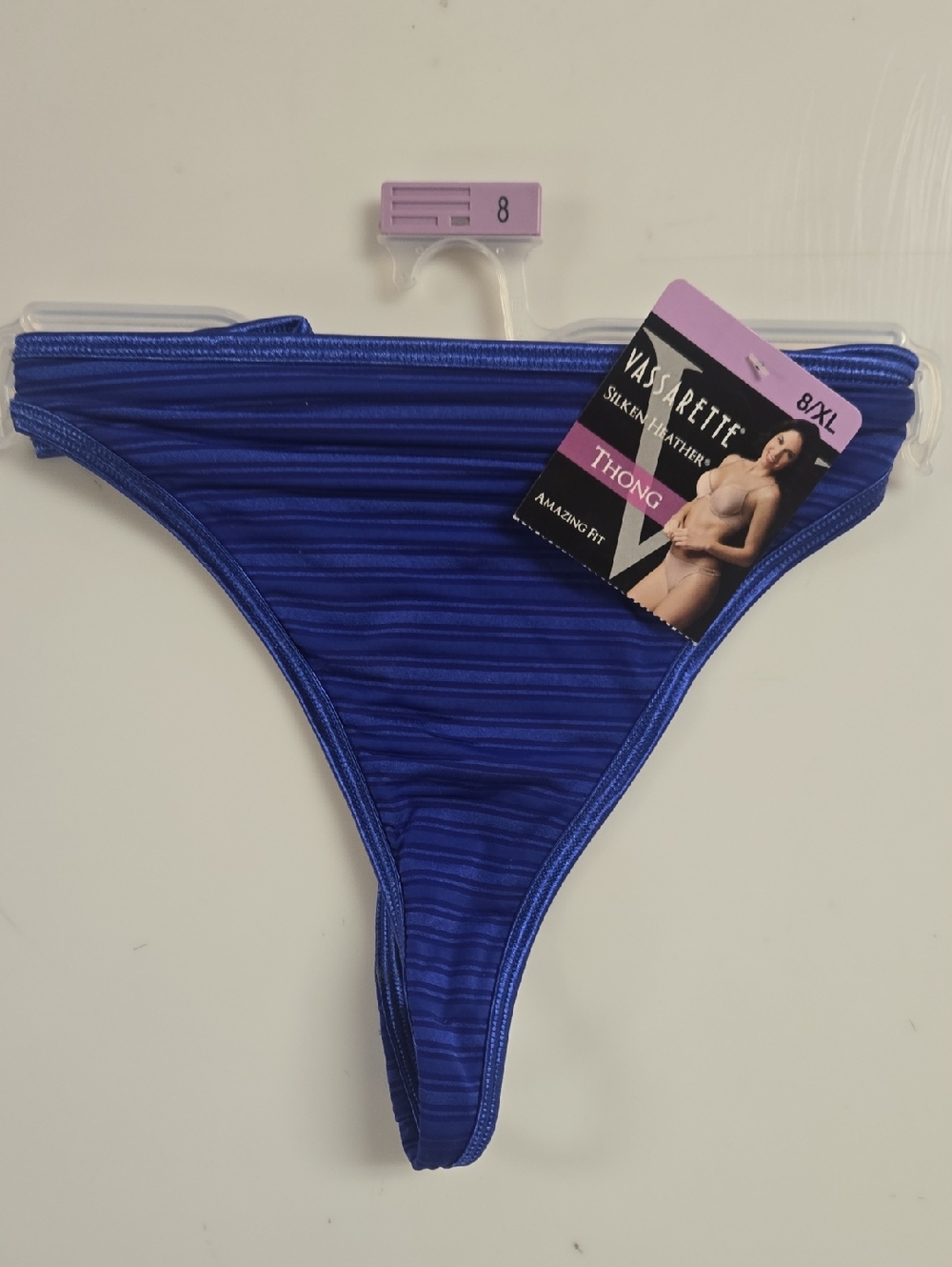 Vassarette Royal Blue Ribbed Thong